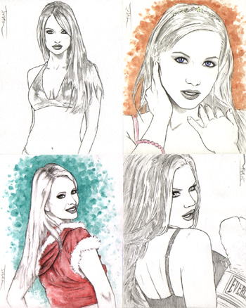 Justin Chung 2008 Benchwarmer Signature Series Sketch Cards