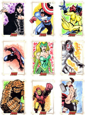 Marvel Heroes: The Complete Avengers SketchaFEX Sketch Cards by Justin Chung